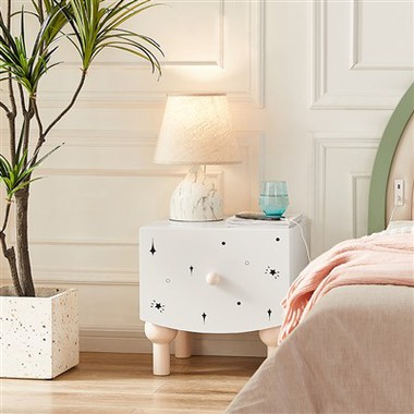 White Single-Drawer Nightstand